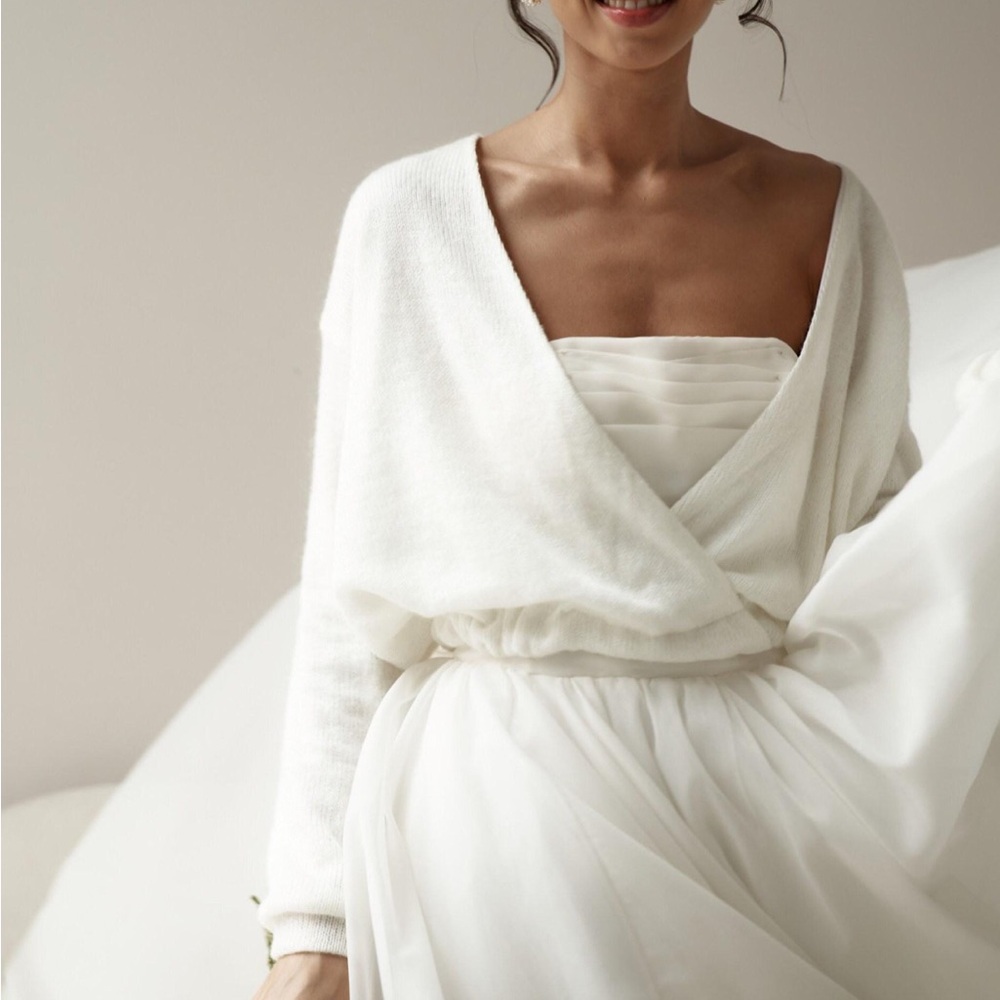 Ivory Open-Back Bridal Sweater